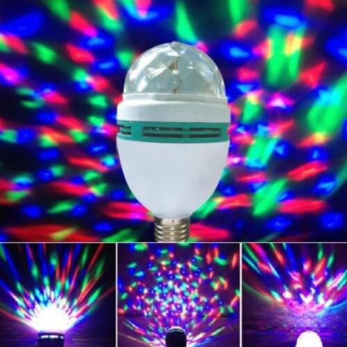 E27 LED RGB Lamp Colorful Auto Rotating Stage Disco Light Bulb Magic Color Projector 220V For Holiday Party Bar KTV Decoration