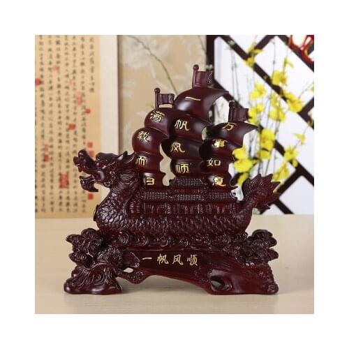 Smooth sailing fortune Dragon boat furnishing articles Modern and fashionable household sailing boats opening wine crafts statue