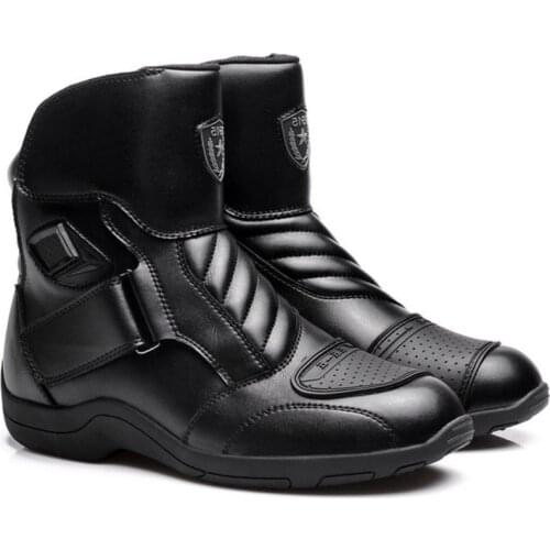 Leather Motorcycle Boots Waterproof Motorcyclist Boots Men Motorcycle Shoes Racing Street Moto Motocross Equipment