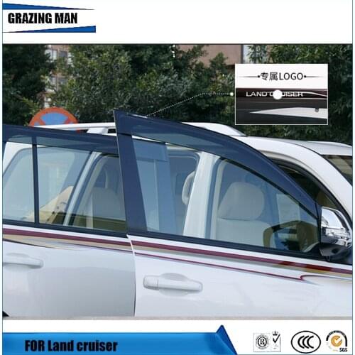Sun visor High quality PP material car Window Visor Wind Deflector Sun Rain Guard Defletor for LAND CRUISER 2008-2018
