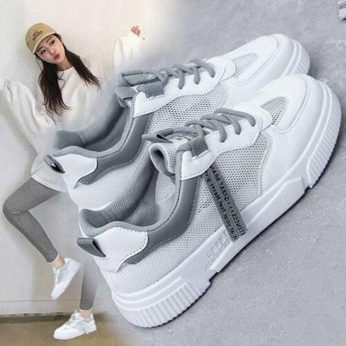 Summer Thin Womens Summer Mesh Womens Sneakers Ins Womens Shoes Mesh Surface Shoes Low-Cut Breathable Sneakers