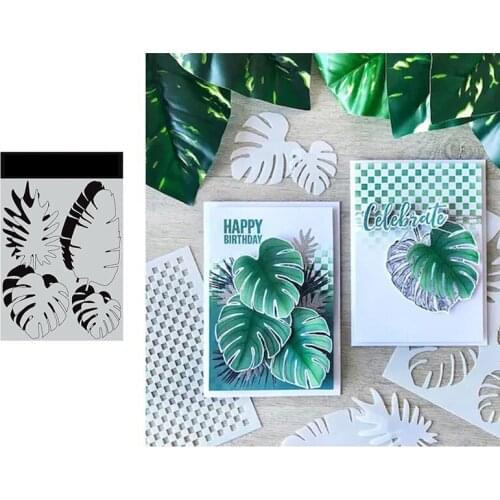 Small Stencil Tropical Leaves Scrapbooking Diary Decoration Stencil Emboss Template Diy Greeting Card Handmade 2021 New Arrival