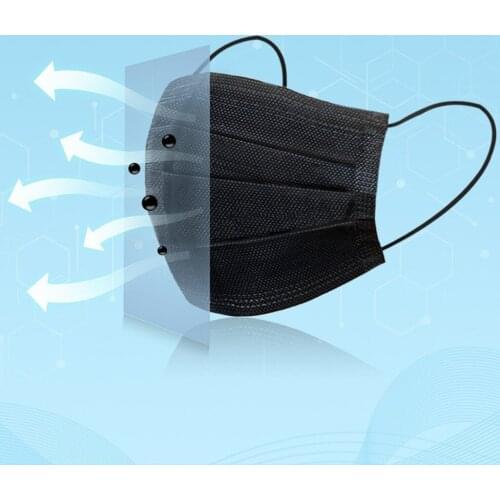 50pcs Black Disposable Facemask Fast Shipping Anti-dust Non Woven Disposable Facemask 3 Layer Mascarilla Halloween Cosplay New