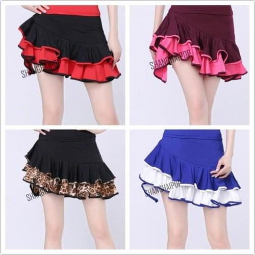 New Latin Dance Skirt Ruffled Tutu Ballroom Tango Dancewear Costume Rumba 904-739