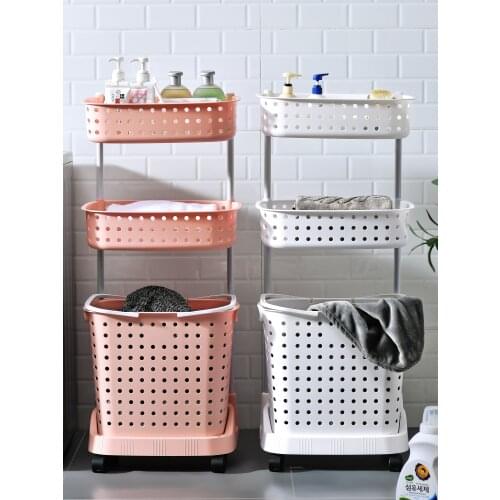 Zq Dirty Clothes Storage Basket Household Plastic Storage Basket Bathroom Storage Rack Storage Rack