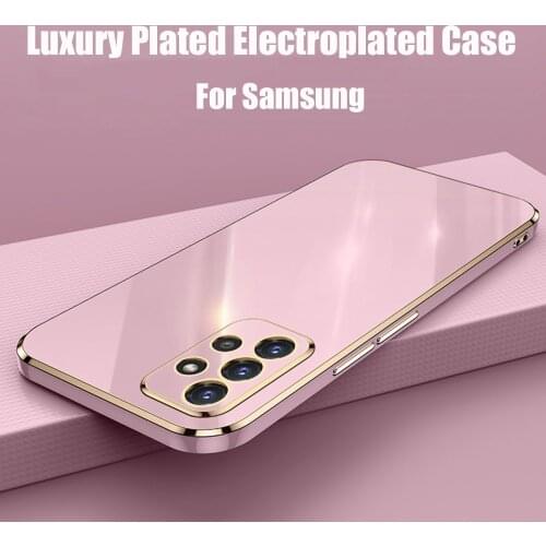 Luxury Square Plating Phone Case For Samsung A72 A52 A82 5G Solid Color Silicone Cover For Samsung Galaxy A72 A52 A82 A32 A22 5G