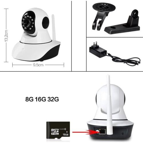 BONLOR Network Wireless IP Camera Indoor Wifi HD Dual Audio P2P Pan Tilt 720P IR night