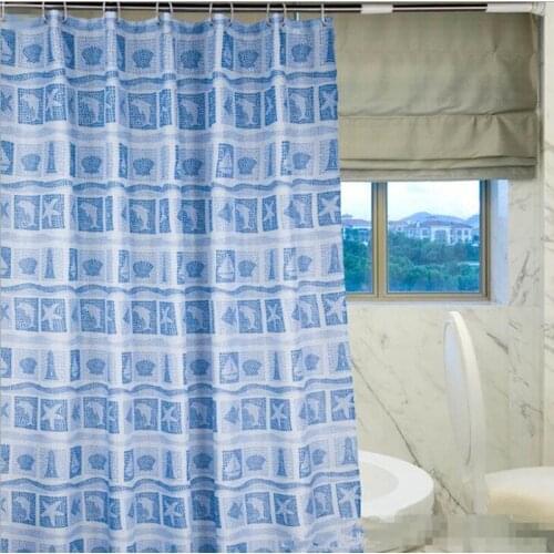 Blue Ocean Style Shower Curtains for Kids Room Thick Polyester Waterproof Hotel Bathroom Curtain for Bathtub Different Size Home