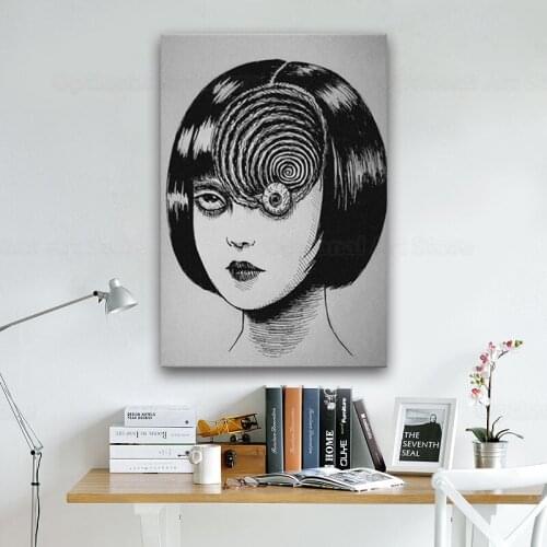Spiral Girl Junji Ito Terror Art Decoration Prints Home Decor Canvas Dorm Living Room Bedroom Painting Wall Art Poster