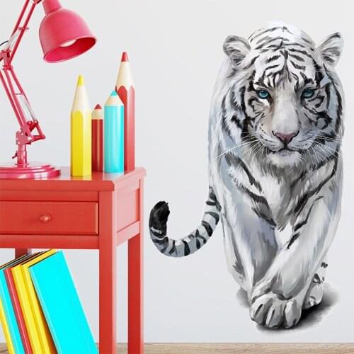 Tiger Wall Sticker creative Waterproof PVC Sticker living room Decoration Ferocious Vivid Sticker PVC Sticker Animal stickers