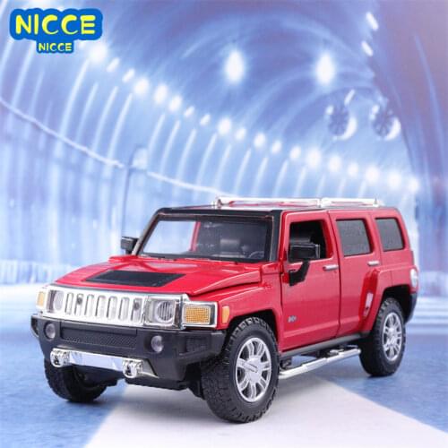 1:24 high simulation alloy Hummer H3 off-road vehicle sound and light can open the door boy educational toy car model for gifts