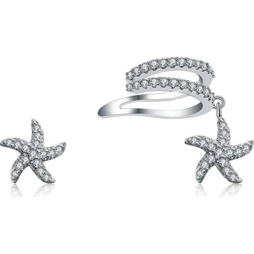 New Fashion Starfish Earbone Clip Ear Cuff Non Pierced Earrings For Women Trendy Small Sea Star Earring Zk40