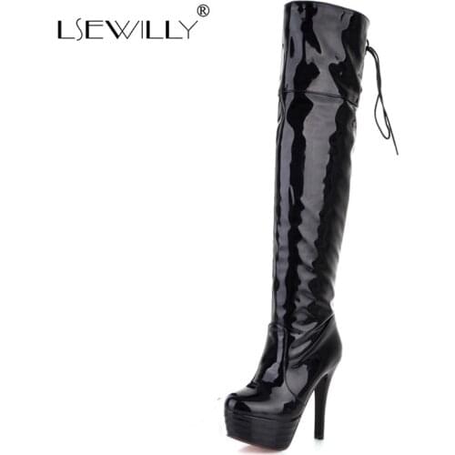 Lsewilly Ladies Thin High Heel Thigh Boot Women Sexy Round Toe Over The Knee Boots Stiletto Winter Fashion Shoes Woman