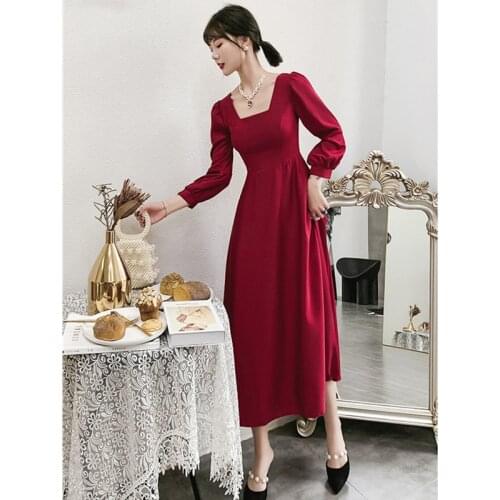 KAUNISSINA Chic Burgundy Cocktail Dress Elegant Tea-Length A-line Back Bow-Knot Graduation Party Vestido Prom Homecoming Dresses