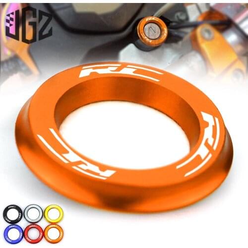 Motorcycle Accessories CNC Aluminum Ignition Switch Cover Key Ring Circle Cap For KTM RC 125 200 250 390 790 2013 - 2018 2019