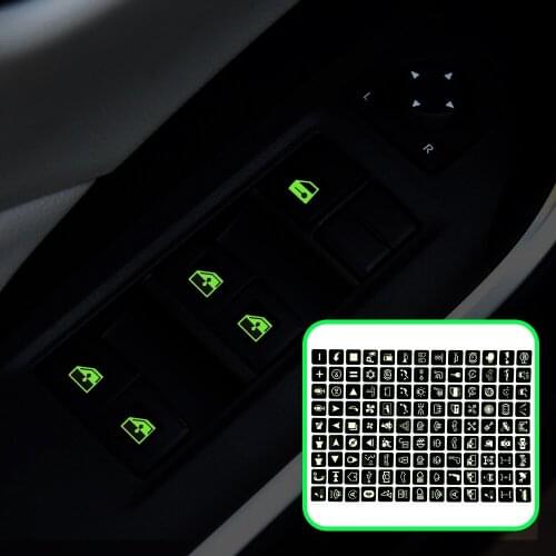 Car Luminous Sticker Multi-function Button Sticker For VW Polo Golf 4 5 6 7 Beetle MK2 MK3 MK4 MK5 MK6 Bora CC Passat B6 B5