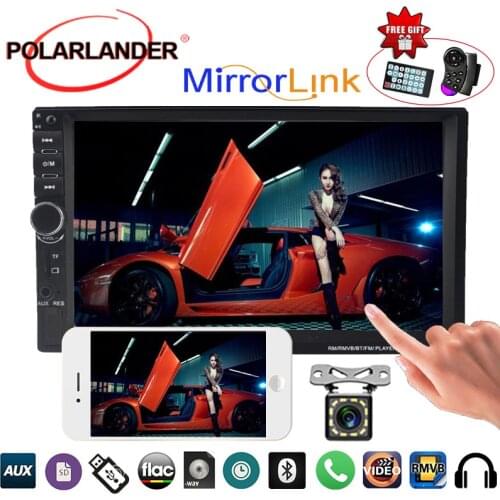 Car Touch Mirror Link Screen MP5 Player Car Radio 2Din Car Radio 7 Inch Car Rear Camera Mirror For Android Phone Bluetooth