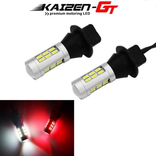Switchback Dual-Color White & Red 3156 3056 T25 Car LED Bulbs For Backup Reverse Light & Rear Fog/4th Brake Light Taillight 12V