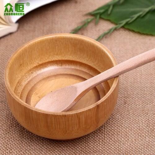 1Pc Wooden Bowl Japanese Style Wood Rice Soup Bowl Salad Bowl Food Container Large Small Bowl for Kids Tableware Wooden Utensils