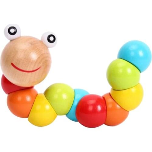 Kids Educational Fun Game Cute Wooden Simulation Toy Flexible Block New