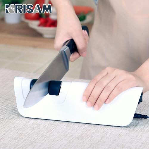 RISAM Electric Knife Sharpener Two Stages Diamond Automatic Easy Fast Professional Sharpening Machine For Kitchen Knives Grinde