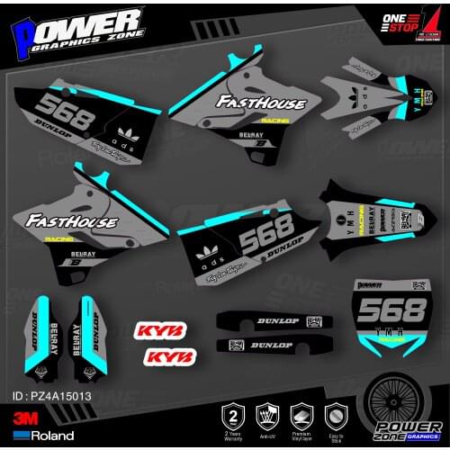 PowerZone Custom Team Graphics Backgrounds Decals 3M Stickers Kit For YAMAHA 2015 2016 2017 2018 2019 YZ125-250 013