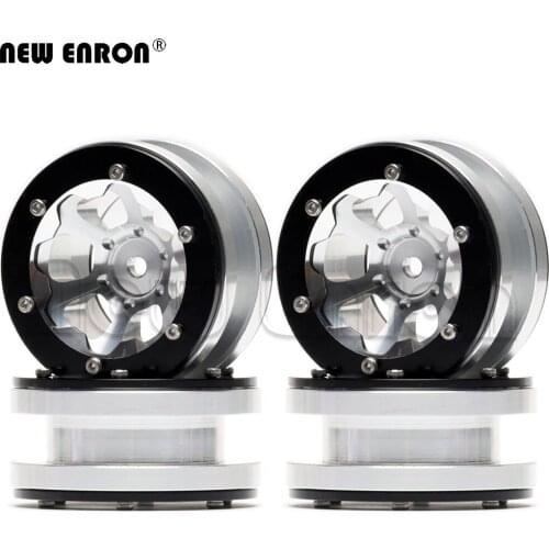 4Pc 1.9 Inch Alloy Beadlock 6-Spoke Hub Wheel Rims For RC Crawler Car 1/10 D90 D110 MST TRX4 Jimny MST TF2 Tamiya Axial SCX10