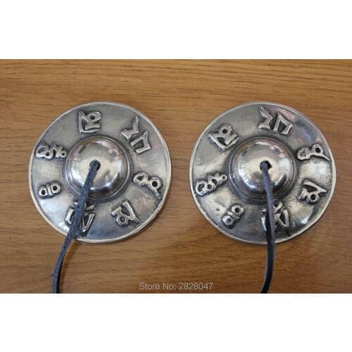 ML004 Ethnic Tibetan Buddhist Copper Singing Bells Handmade Tibet Mantras OM MANI PAD ME HUM 65mm Diameter Bell Yoga Bell