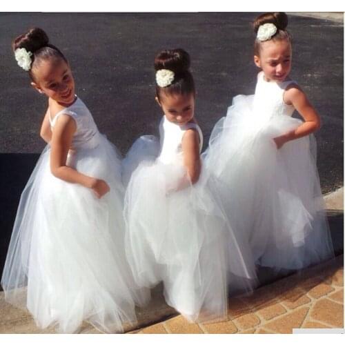 Flower Girls DressesLace Soft Tulle Party Prom Princess Gown Pageant Dresses