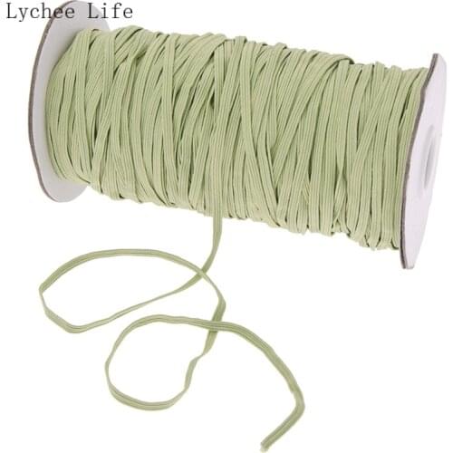 Lychee Life 200Yards 3mm Green Color Elastic Bands Diy Sewing Elastic Rope Cord Band Handmade Crafts