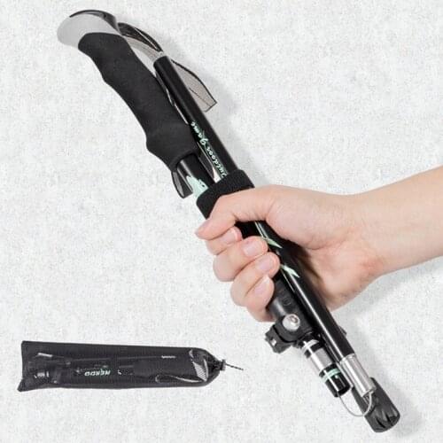 Multifunctional walking stick trekking pole 5 sections telescopic folding aluminum alloy walking stick outdoor camping far