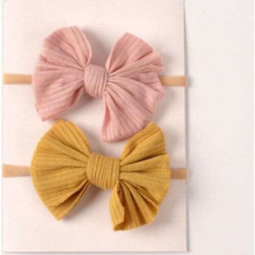 Fashion Lace Bow Baby Girl Headband Soft Elastic Nylon Newborn Hair Bands Child Infant Hairwraps Diy Accessories Birthday Gift