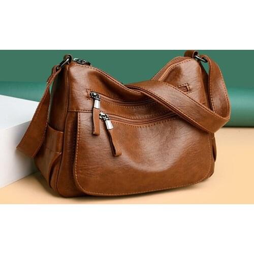 Fashion Women Messenger Bag Soft Leather Designers Luxury Handbags Women Shoulder Bags Female Crossbody Mother Bags