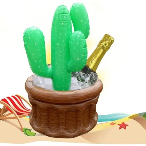 Inflatable Cactus Ice Bucket Beverage Whiskey Cooler Container Party Beach Supplies Bucket Inflatable Beer Drinks