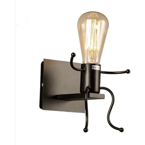 Industrial Metal Hardware Wall Light Lamp Sconces, Single Head / Double Heads, E27, for Cafe Shop, Bar, Black, White, Painted