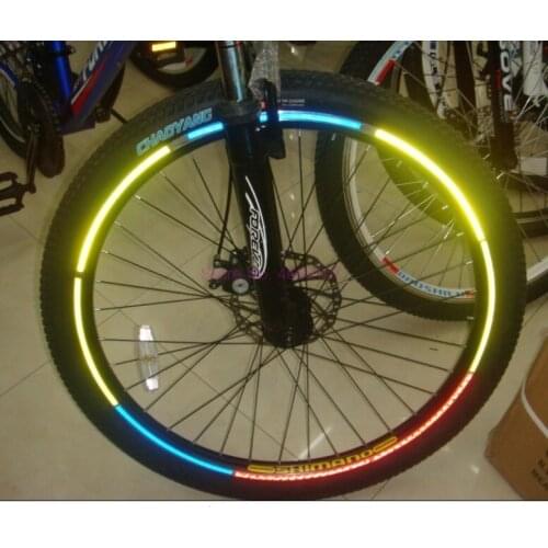 By DHL 500pcs Bike Bicycle Sticker Cycling Wheel Rim Reflective Stickers Bicycle reflector Fluorescent Decal Accessories