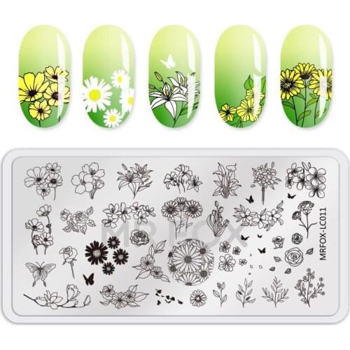 Various Style Stainless Steel Nail Stamping Plates Back Guard 3D Nail Art Decoration Nail Art Template