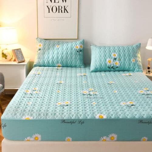 Bedding Waterproof Mattress Cover Cartoon Animation Quilted Thick Warmth Bed Sheet Large Bed Sheet Washable Double Bed Sheet