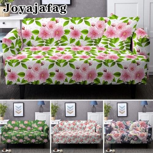 Beautiful Flowers All-cover Dust-proof Sofa Cover For Living Room 1/2/3/4 Seater Elastic Slipcover Washable Couch Covers