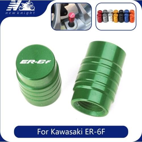 With Logo For Kawasaki ER-6F ER6F All Year Motorcycle Accessories CNC Aluminum Tire Valve Caps Wheel Stem Air Airtight Covers