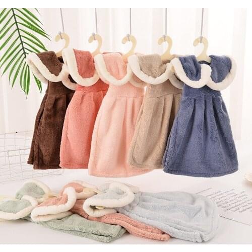 Cute Princess Dress Towel Thick Coral Velvet Super Absorbent Dry Hand Towels Childrens Bathroom Handkerchief Kitchen Tools