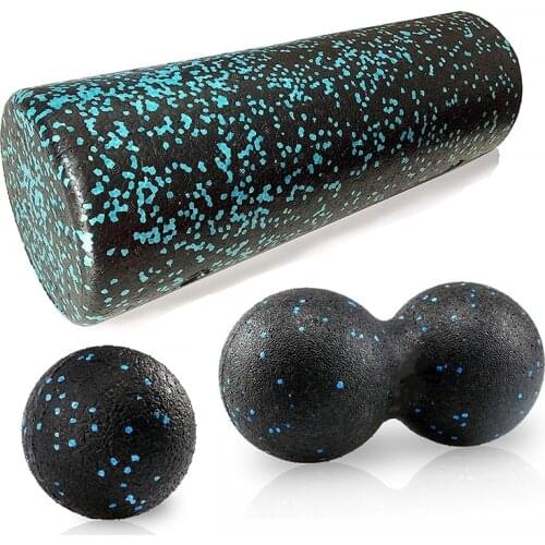 🔥 EPP Yoga Foam Roller Fitness Massage ball Set Peanut Massager Balls for Leg/Arm/Back/Feet Pain Self-Myofascial Treatment Tool