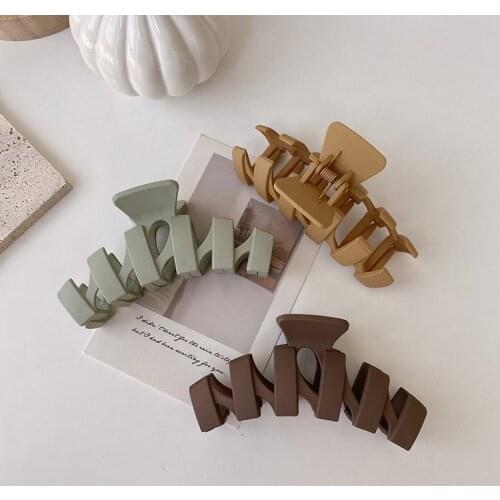 Women Fashion Solid Color Shark Hair Clip Lady Large Back Head Grabbing Hair Claw