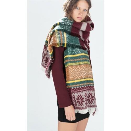 Fashion 2020 new style print women scarf winter warm Faux cashmere scarves lady knit shawls foulard female neck pashmina