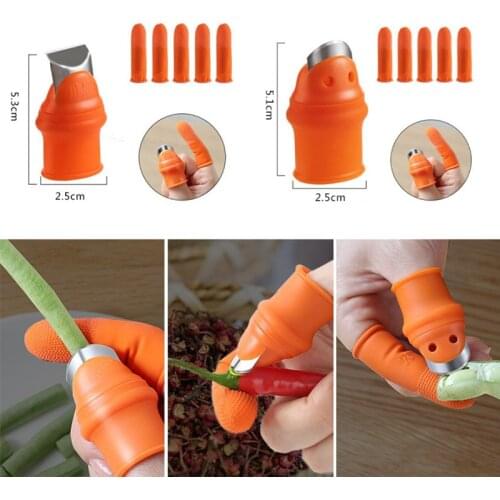 1pc Silicone Finger Protector With Blade For Fruits Vegetable Thumb Knife Finger Guard Kitchen Gadgets Kitchen Accessories
