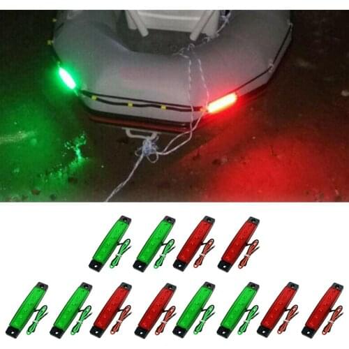 12x LED Signal Nav Navigation Light Strip Port Starboard Marine Boat Red + Green