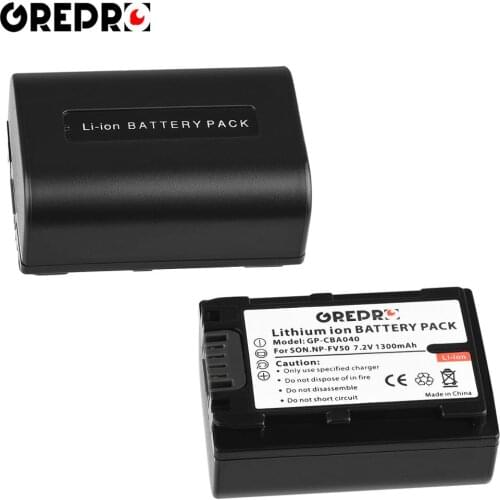 For Sony NP-FV50 NPFV50 NP FV50 NP-FV30 NP-FV40 Battery and HDR CX390 290E PJ510 820E 790E Camera 1300mAh, 7.2V Li-ion Battery