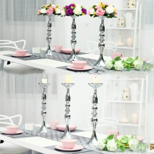 30pcs)Wedding/Dining Table Centerpieces,Silver Candlestick Holders, Tall Flower/Candle Holders,Vases for Centerpieces