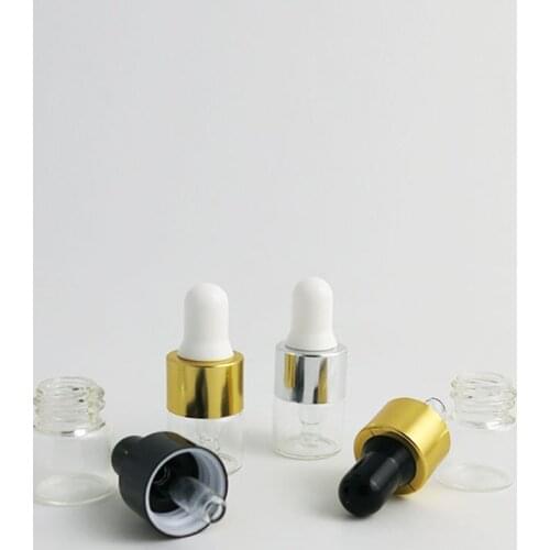 360 x 1ML Mini Cute Glass Dropper E-liquid Bottles For Essential Oils 1cc Empty Sampling Mini Glass Pipette Vials For Essence