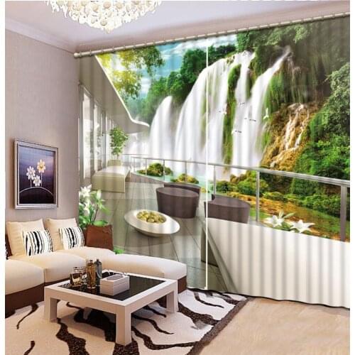 3D Curtain Printing Blockout Polyester Photo Drapes Fabric For Room Bedroom Window forest curtains